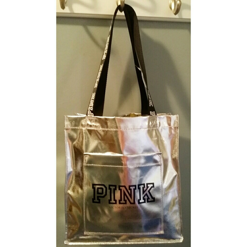Pink  Victoria's Secret Tote. Silver NWT